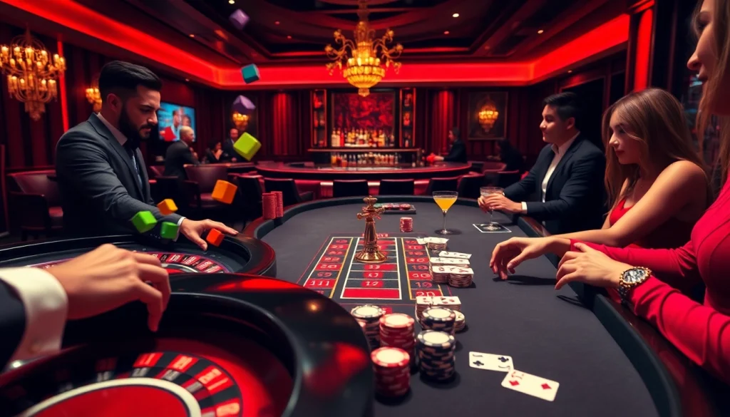 Players engaging in a high-stakes poker game at https://rr88.shopping/, showcasing colorful chips and intense focus.