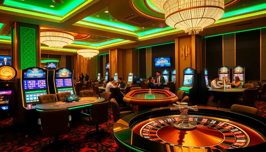 Experience thrilling gameplay at U888 with vibrant casino tables and players engaging in dynamic action amid an upscale atmosphere.