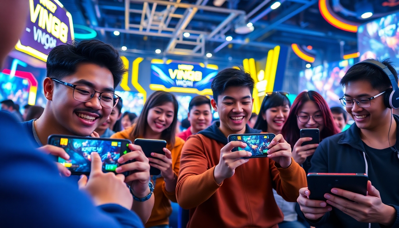 Engaged players enjoying the game VNQ8 in an exciting gaming environment.