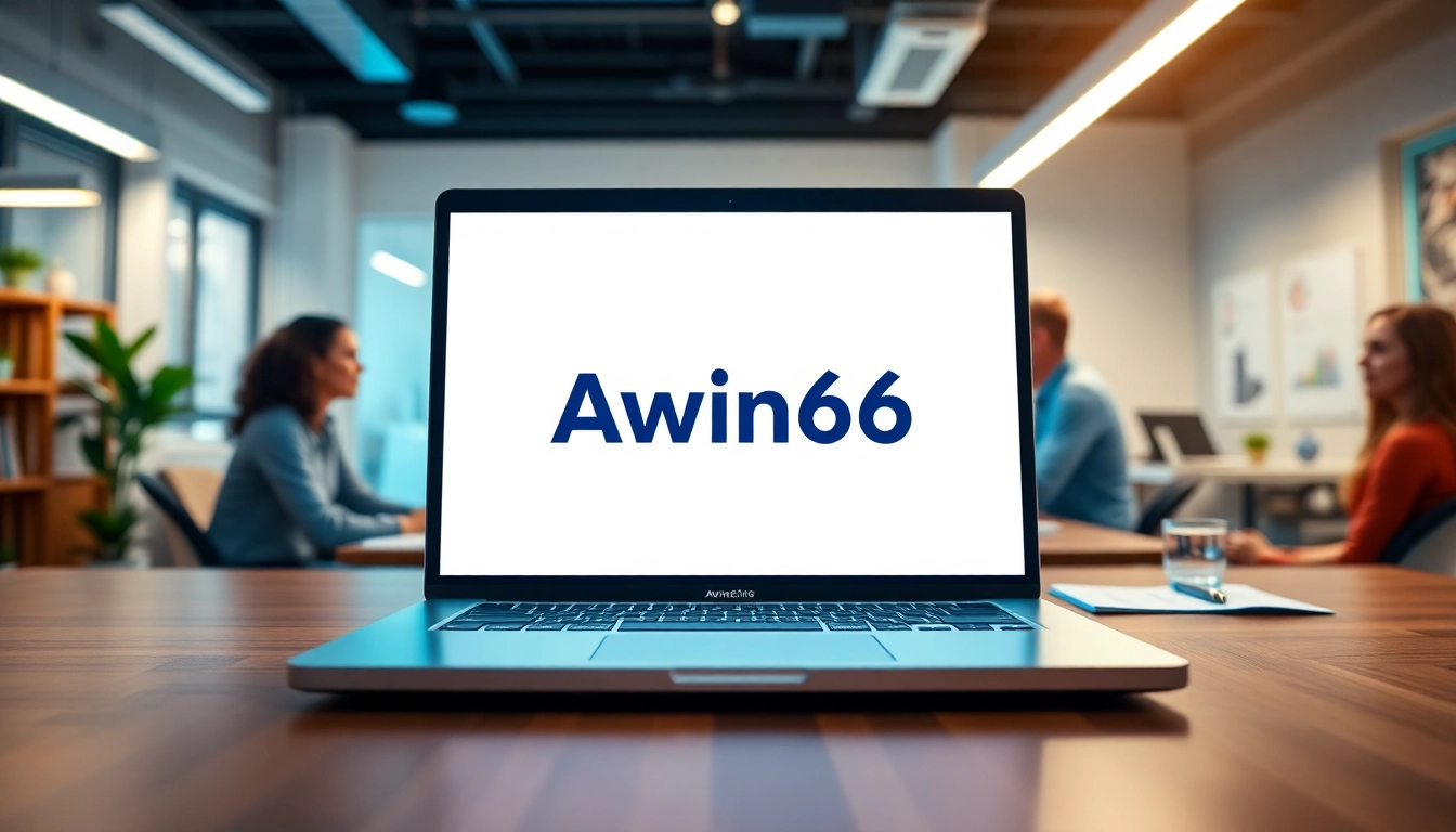 Awin66 affiliate marketing collaboration in a vibrant workspace with colleagues engaged.